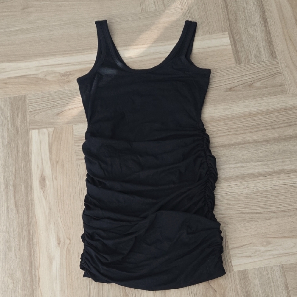 EXPRESS Black Ruched Sleeveless Dress SMALL
